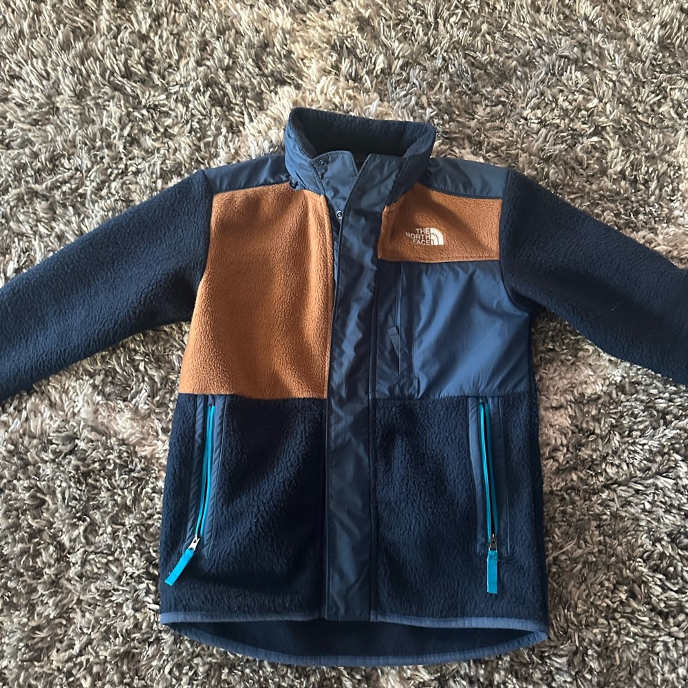 The North Face Navy and Tan Fleece Jacket